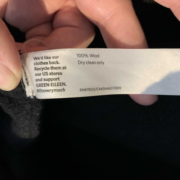 Eileen Fisher Open-Front Boiled Wool Coat with Clip Closure - Picture 12 of 12